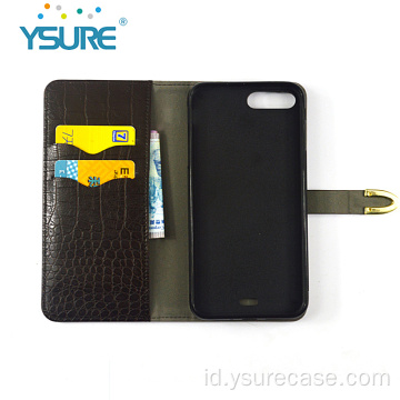 Fonecase dompet yang dapat dilepas buaya untuk logo khusus iPhone